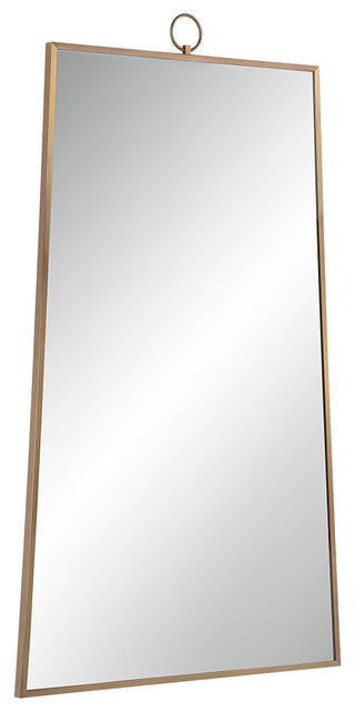 Ariadne 42" Tall Rectangular Mirror, Burnished Brass