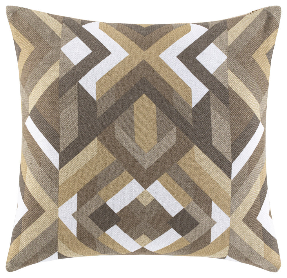 Surya Teori TO-016 18"x18" Pillow Kit, White/Gray/Ivory/Khaki