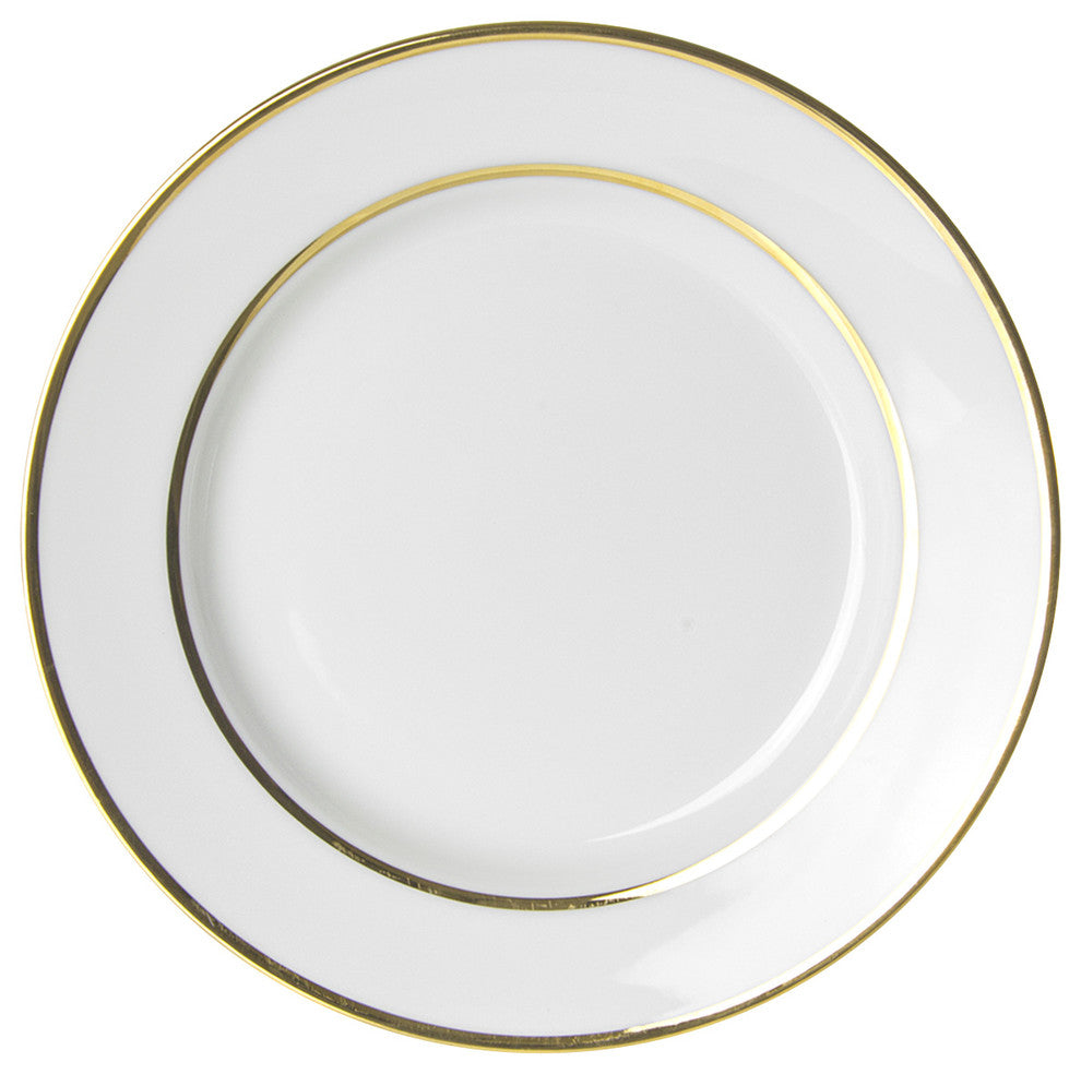 Double Line Bread and Butter Plates, Set of 6, Gold