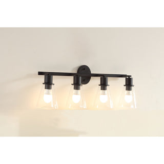 Bathroom Wall Lamp 4-Light, Black