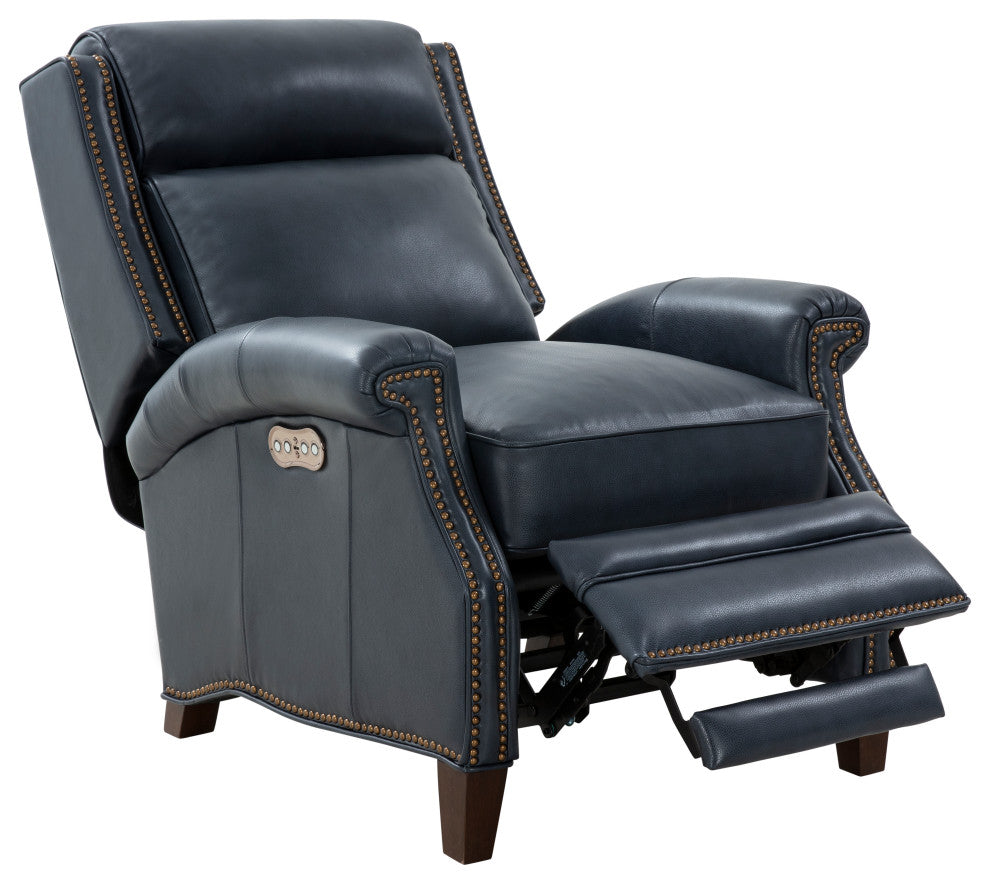 Barrett Power Recliner w/Power Head Rest, Barone Navy Blue