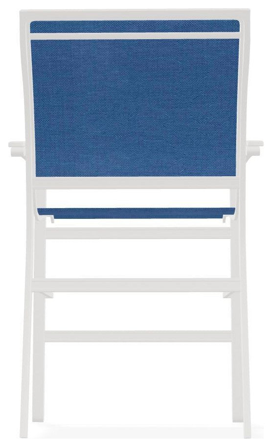 Bazza Sling Balcony Height Stackable Outdoor Stool, Cobalt/Snow