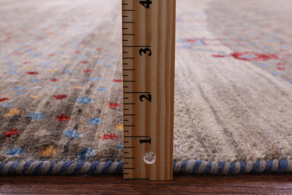 6' 7" X 9' 7" Hand-Knotted Persian Gabbeh Tribal Wool Rug Q9757