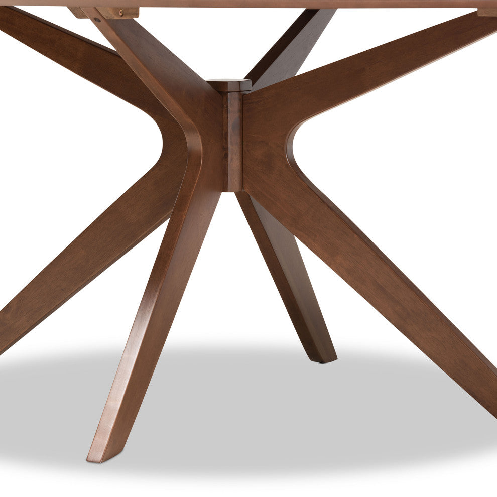 Monte Mid-Century Brown Finished Wood 71-Inch Oval Dining Table