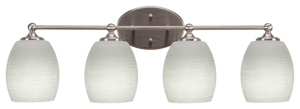 Capri 4-Light Bath Bar, Brushed Nickel/White Linen