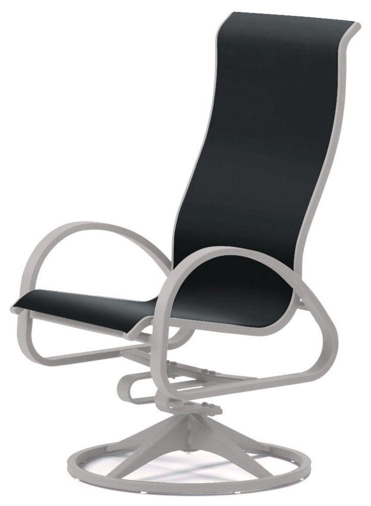 Aruba II Sling Supreme Height Swivel Rocker, Textured White, Black