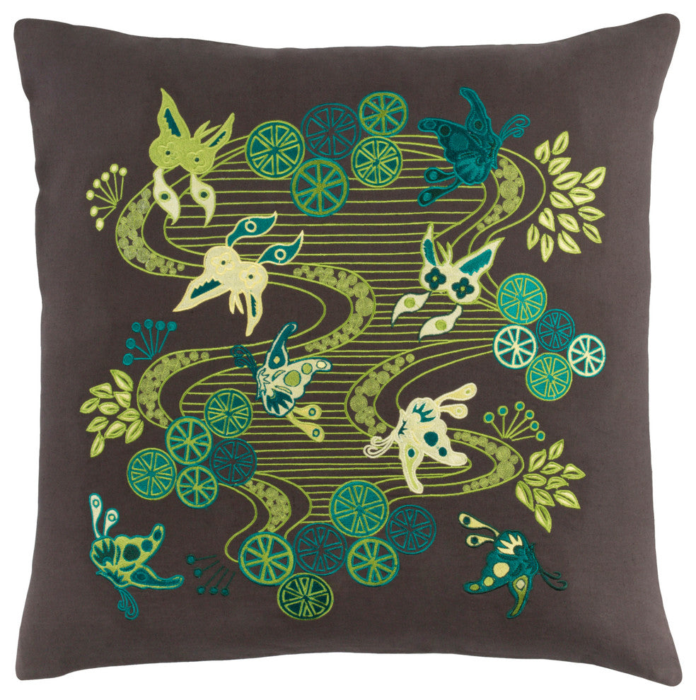 Chinese River Pillow 20x20x5, Down Fill