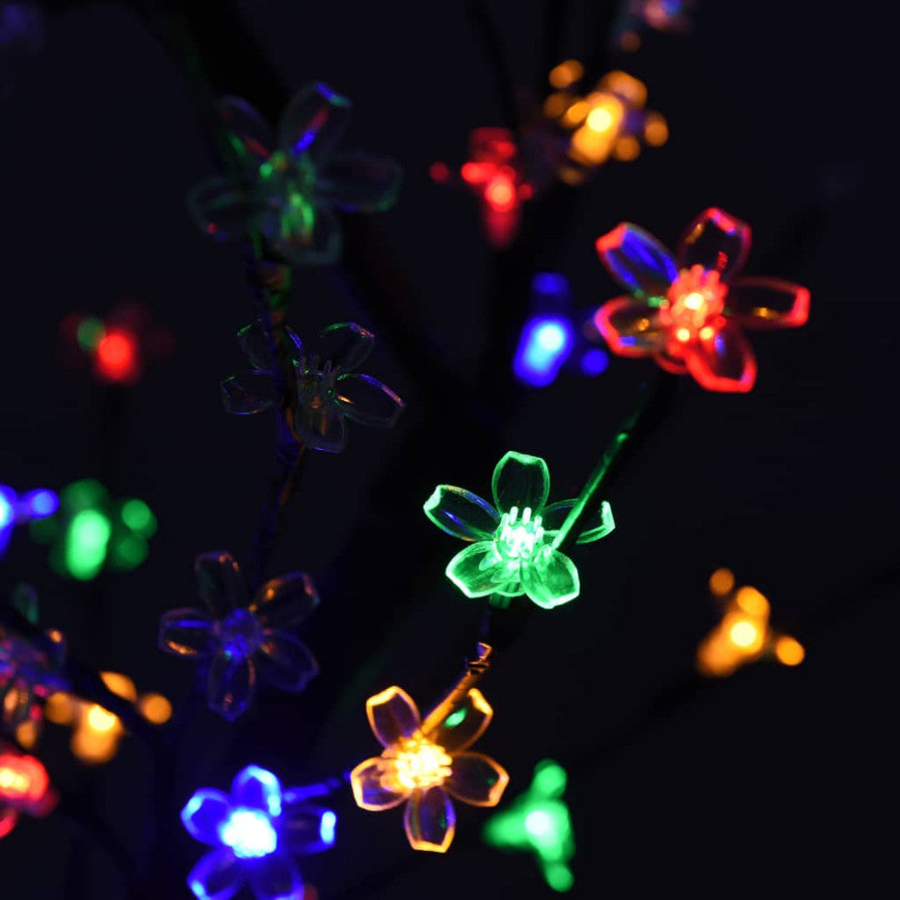 vidaXL Christmas Tree Artificial Tree with Cherry Blossom LEDs Colorful Light