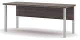 Bestar Pro-Linea Table With Metal Legs, Bark Gray