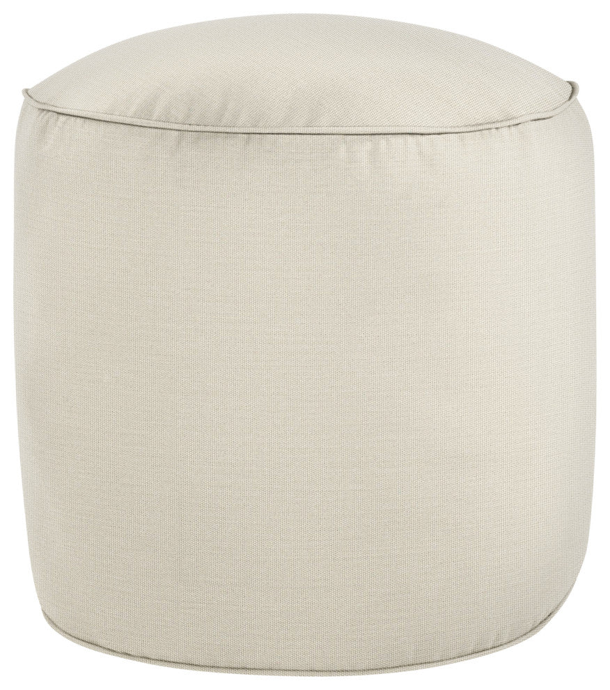 Mozaic Home Canvas Indoor/Outdoor Round Bean Pouf, Canvas Cloud, 20"x20"x18"