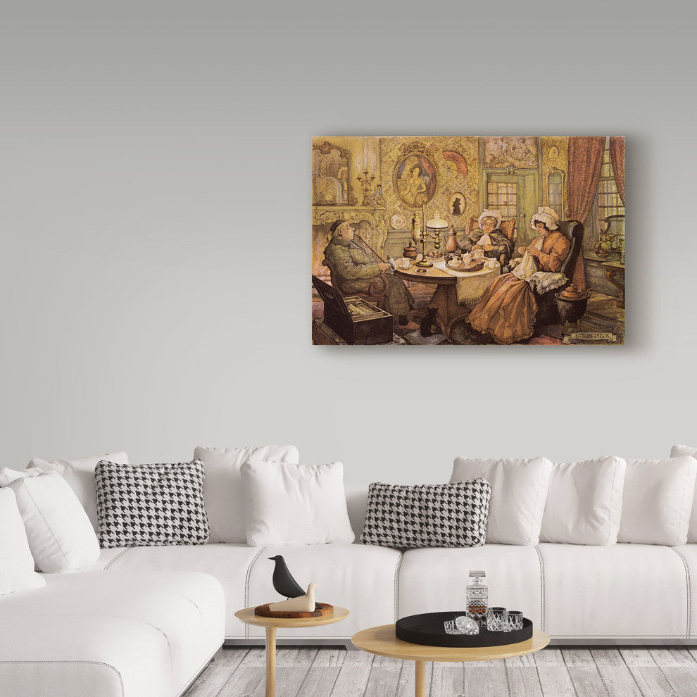 Anton Pieck ''Sitting At The Table'' Canvas Art