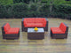 Ohana 5-Piece Deep Seating Sectional Set, Red, Mixed Brown