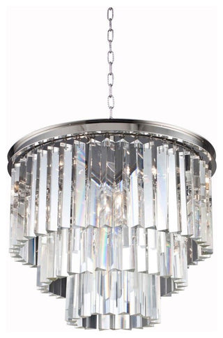 Sydney Collection Pendent Lamp, Clear, Polished Nickel