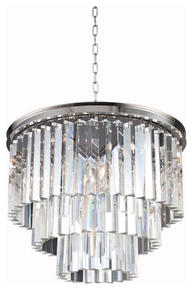 Sydney Collection Pendent Lamp, Clear, Polished Nickel