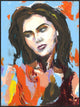 24x32 Far off Gaze, Framed Artwork, Black