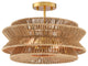 16" 2-Light Bohemian Woven Rope Semi-Flush Mount Ceiling Light