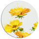 Beautiful Yellow Flowers On White, Floral Disc Metal Artwork, 11"