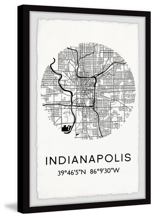 "Downtown Indianapolis" Framed Painting Print, 16x24