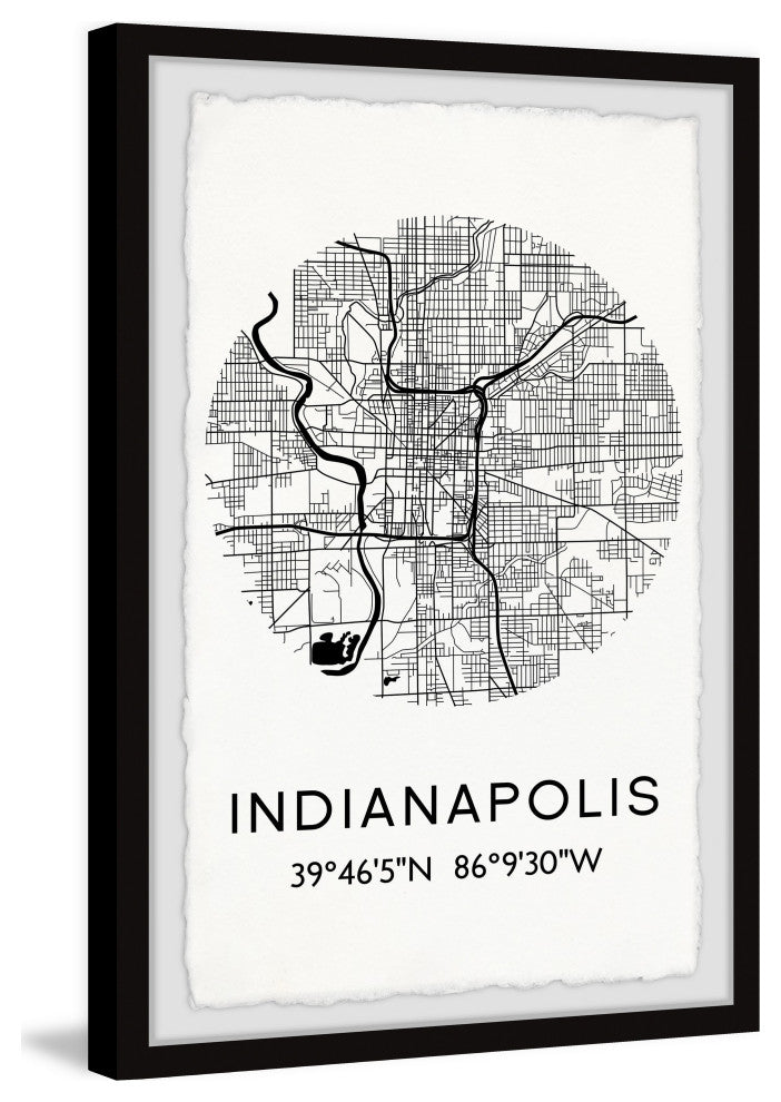 "Downtown Indianapolis" Framed Painting Print, 16x24