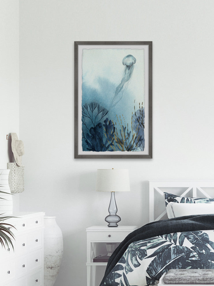 "Jellyfish Float" Framed Painting Print, 16x24