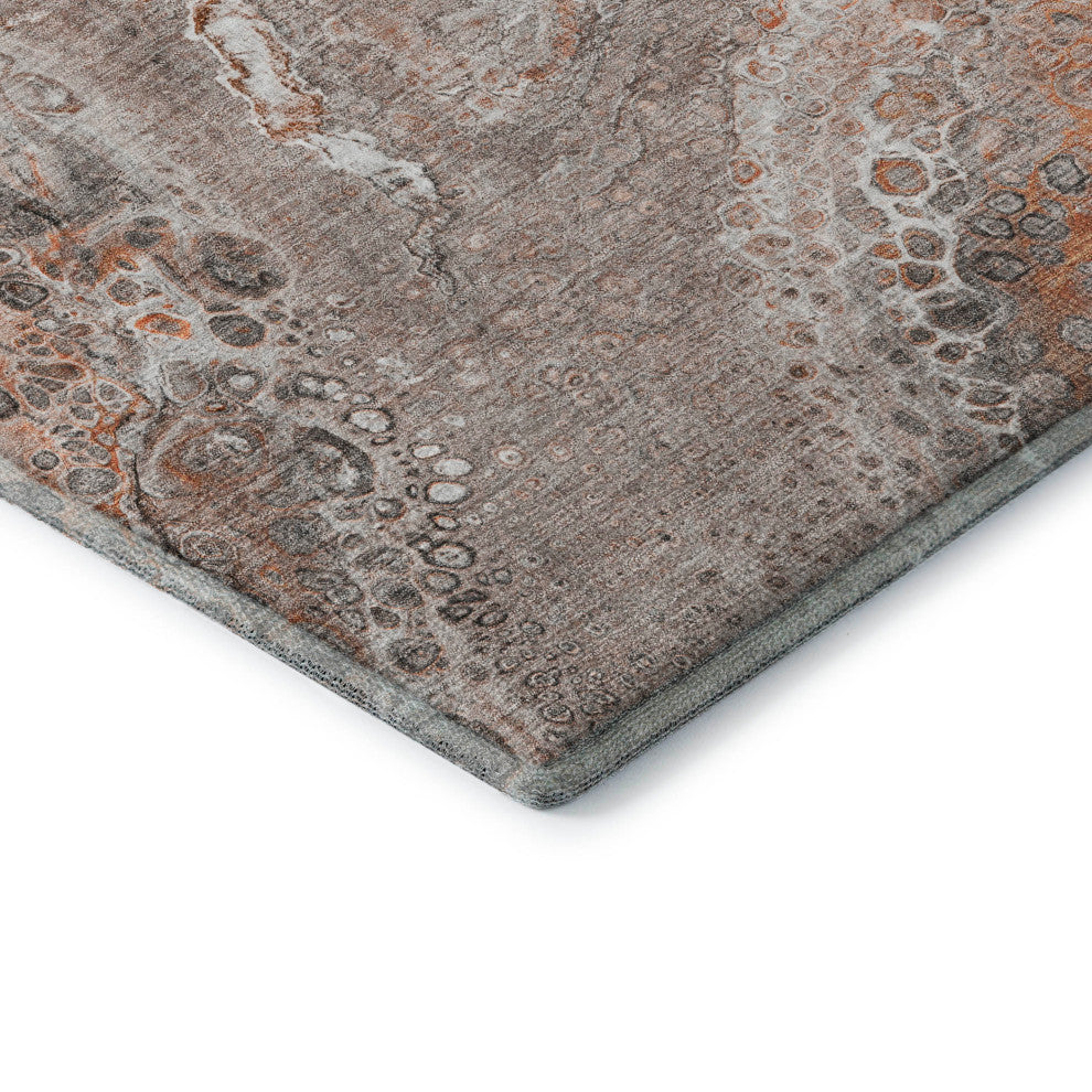 Premium Machine Washable Mayfield AMF588 Terracotta 3'' x 5'' Rug