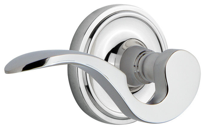 Classic Rose With Manor Lever, Bright Chrome, Passage, Left-Handed