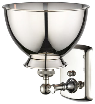 Adirondack 1-Light 8" Wall-Mounted Sconce, Polished Nickel Shade