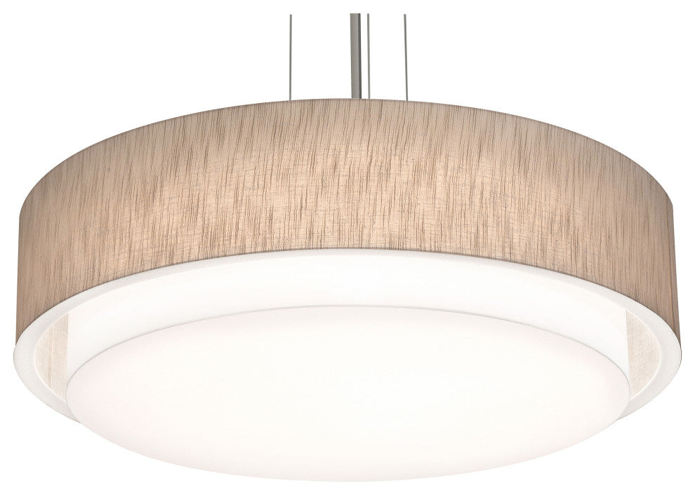 Sanibel 32" Medium Base Pendant, Satin Nickel Finish, Jute Shade