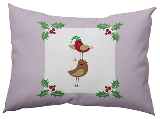 Christmas Birds Accent Pillow, Light Purple, 14"x20"