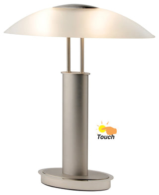 Avalon Plus LED 2-Tone Touch Table Lamp With Oval Frosted Glass Shade