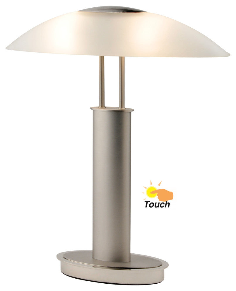 Avalon Plus LED 2-Tone Touch Table Lamp With Oval Frosted Glass Shade