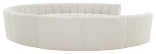 Infinity Black Boucle Fabric Upholstered Arc Shaped Modular Sectional, Cream, 10-Piece, Arc-Shaped