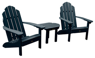 2 Classic Westport Adirondack Chairs with Side Table, Federal Blue