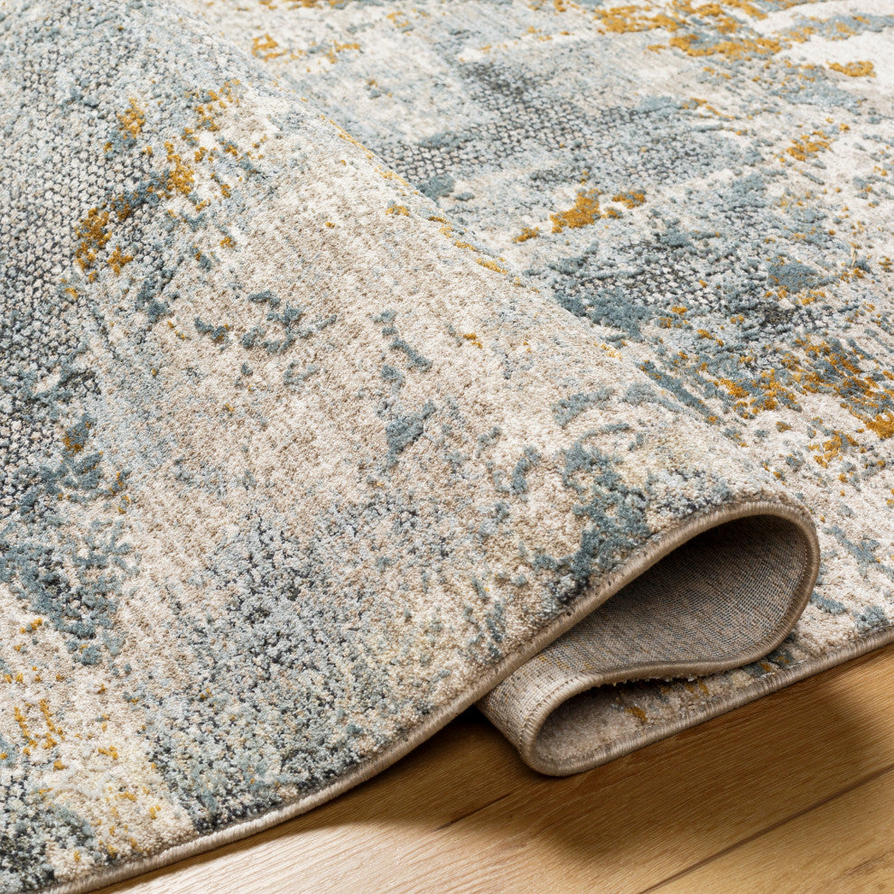 Surya Dresden DRE-2300 Machine Woven Area Rug, Taupe, 5'3" x 5'3"