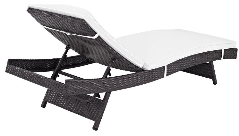 Convene Outdoor Patio Chaise - Espresso White