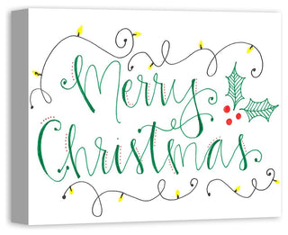 Handwritten "Merry Christmas" Canvas Wall Art, 20"x16"