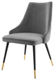 Side Dining Chair, Set of 2, Velvet, Gray, Modern, Cafe Bistro Restaurant