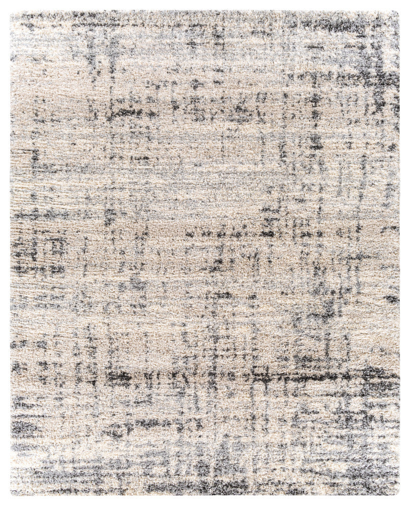 Surya Eskimo Shag ESG-2300 Machine Woven Area Rug, Black, 7'10" x 10'