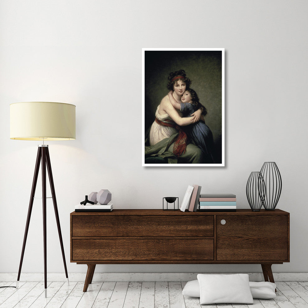 "Madame Vigee Le Brun and Her Daughter" Paper Art, 32"x46"
