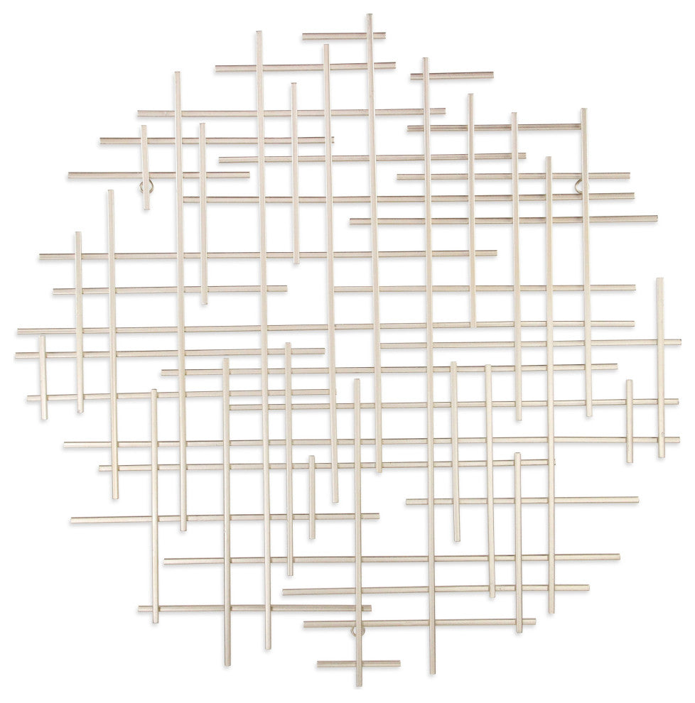 Iquara Small Silver Round Metal Wall Art