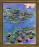 Claude Oscar Monet Red WaterLilies Framed Premium Canvas Print, 16"x20"