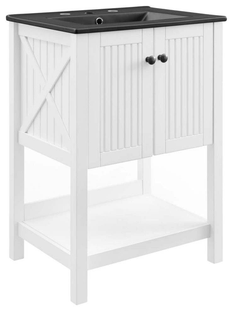 Steam 24" Bathroom Vanity - White Black