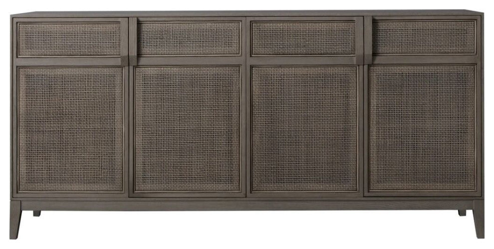 Sonder Living Hampstead Rattan Sideboard 4 Door | Smoked Oak