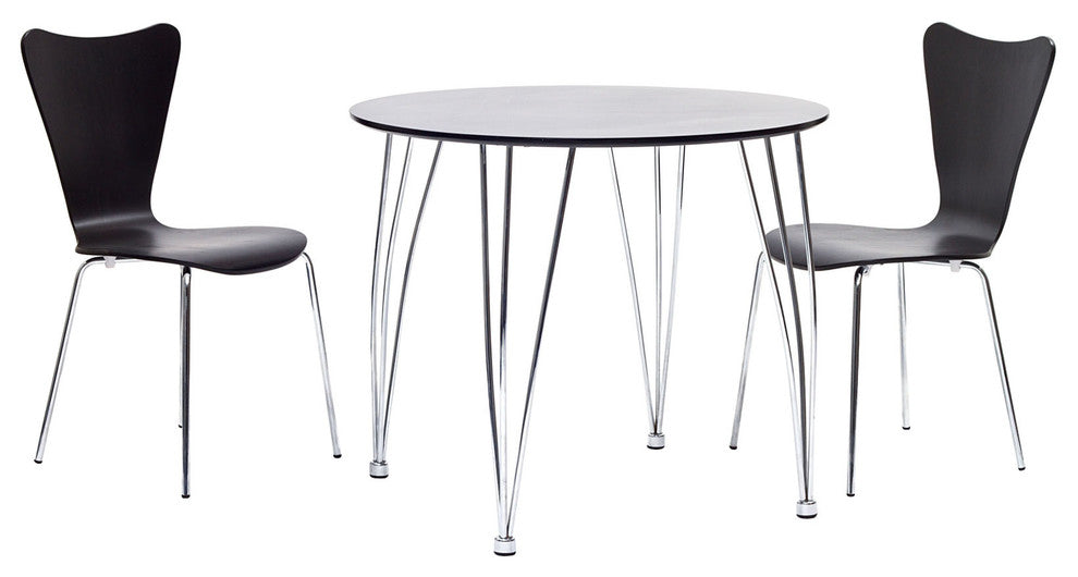 Modern Contemporary Kitchen Wood Dining Side Chair Black