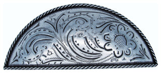 Engraved Flower Cup Pull, Pewter Ox