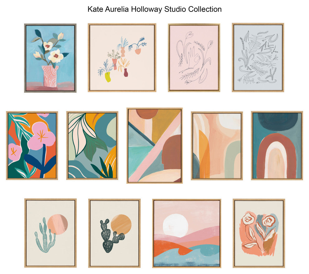 Sylvie Sunrise Framed Canvas by Kate Aurelia Holloway, Natural, 28"x38"