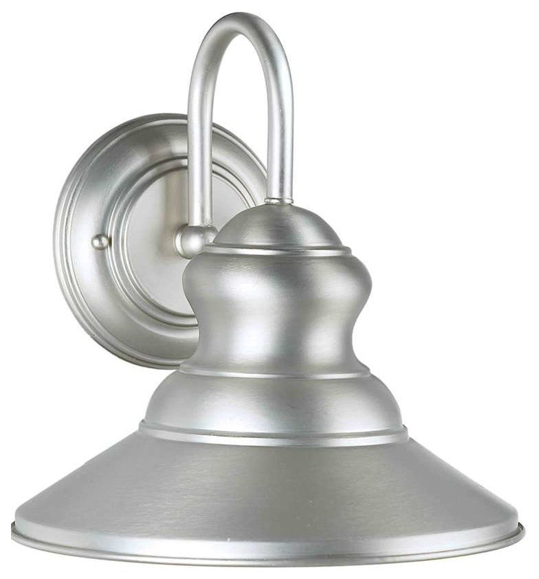 Forte Lighting 1 Light Outdoor Wall Lantern in Brushed Nickel