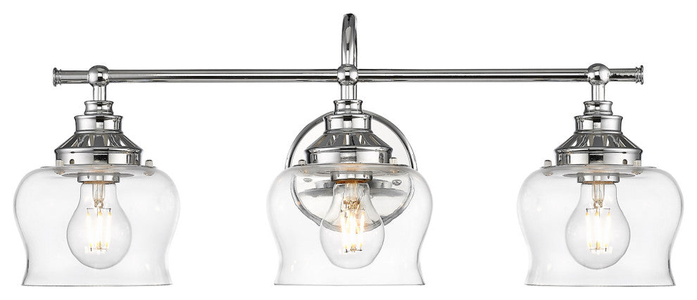 Golden Lighting 3610-BA3 CLR Daphne 3 Light 6"W Vanity Light - Chrome