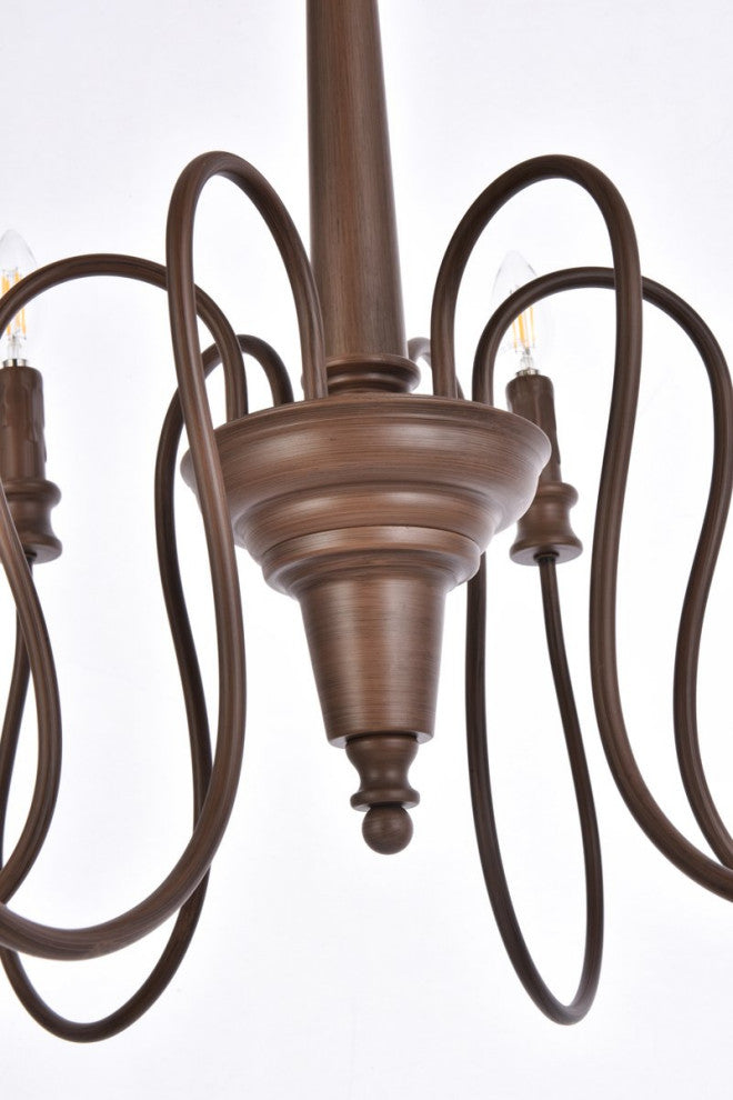 Fiona 6-Light Pendant, Weathered Oak