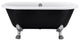 59" Acrylic Roll-Top Clawfoot Non-Whirlpool Bathtub, Black